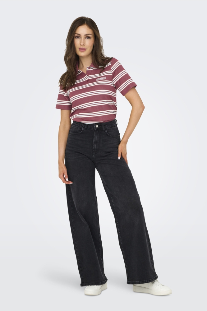 ONLEVIE S/S POLO TOP JRS 15351930 RUBY WINE/STARLIGHT